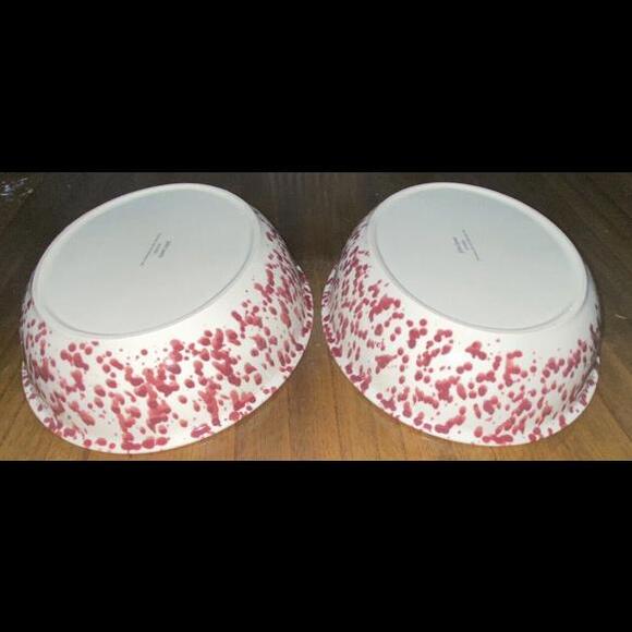 John Lewis Porcelain Red Speckled Bowls Set Of 2 - Picture 8 of 10